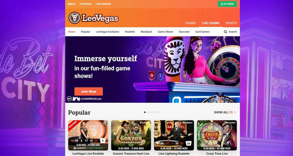 LeoVegas Evolution Live Casino Games